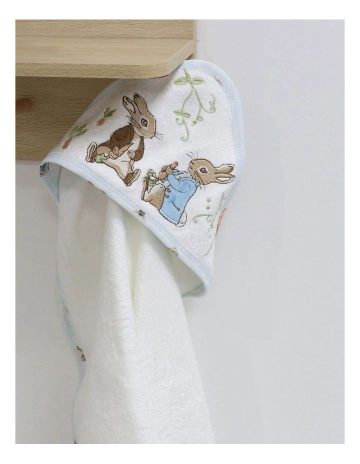 Benjamin Bunny Hooded Towel in White image 5