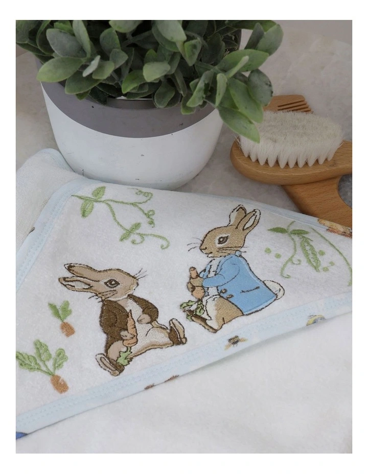 Benjamin Bunny Hooded Towel in White image 6