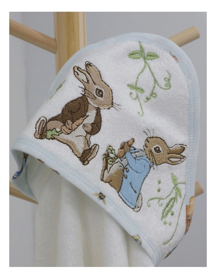 Benjamin Bunny Hooded Towel in White image 7