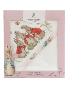Flopsy Mopsy and Cottontail Hooded Towel in White