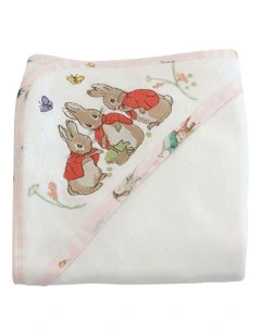 Flopsy Mopsy and Cottontail Hooded Towel in White