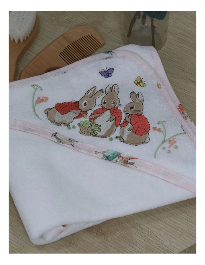 Flopsy Mopsy and Cottontail Hooded Towel in White image 4