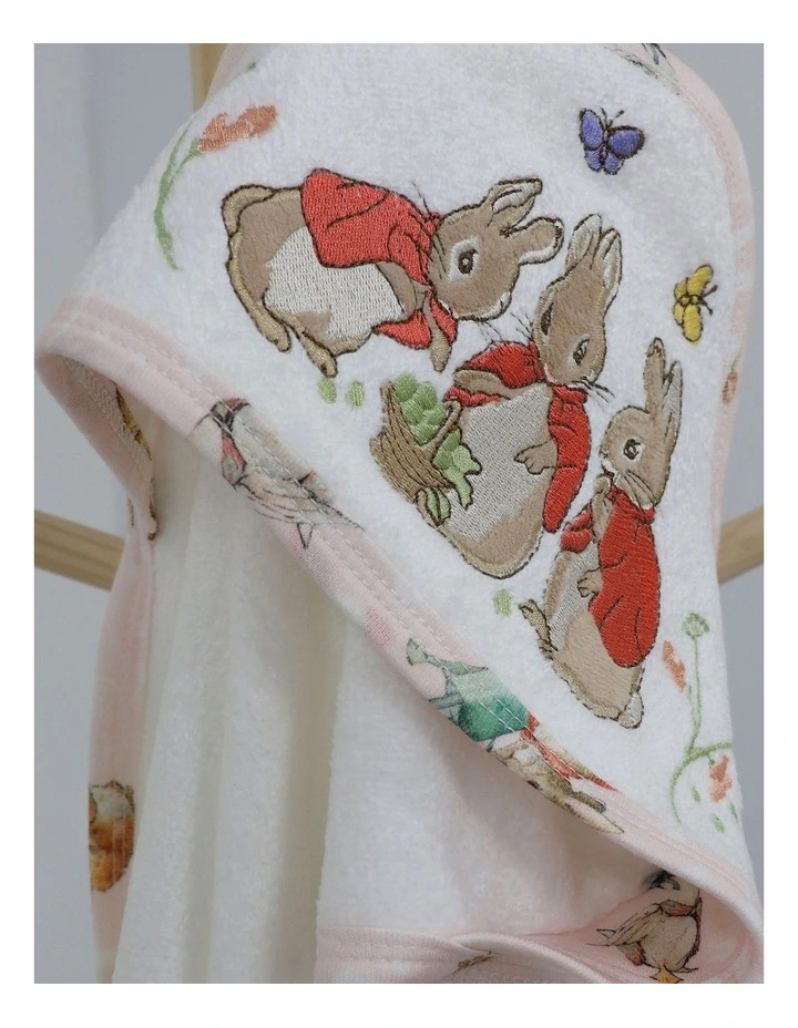 Flopsy Mopsy and Cottontail Hooded Towel in White image 5