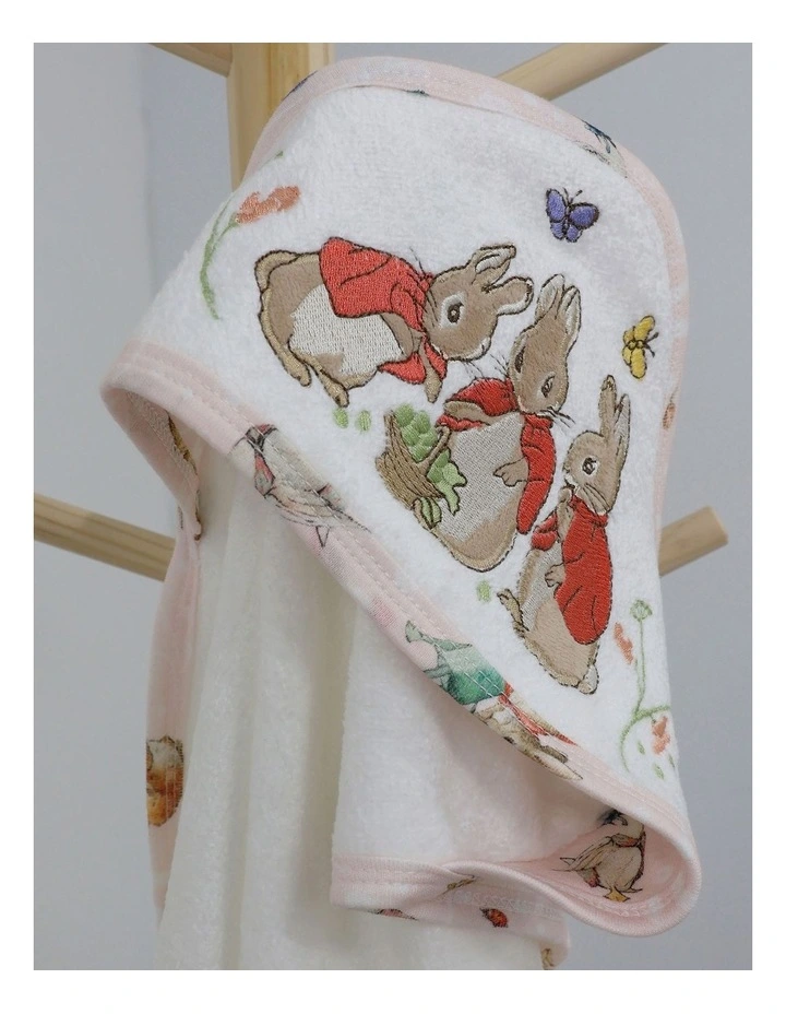 Flopsy Mopsy and Cottontail Hooded Towel in White image 6
