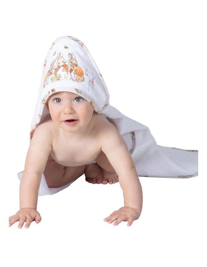 Flopsy Mopsy and Cottontail Hooded Towel in White image 7