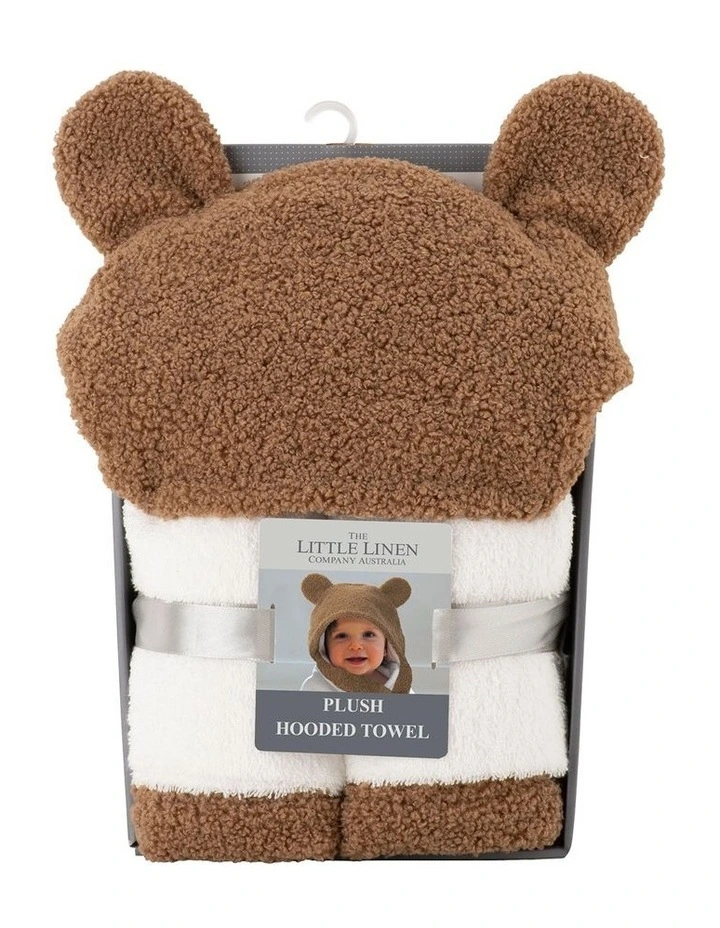 Plush Hooded Towel in Bushland Bear image 1