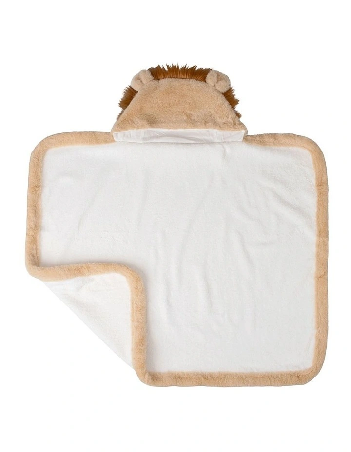 Plush Hooded Towel in Savanna Lion image 2