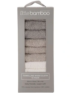 Towelling Washer 10 Pack in Multi