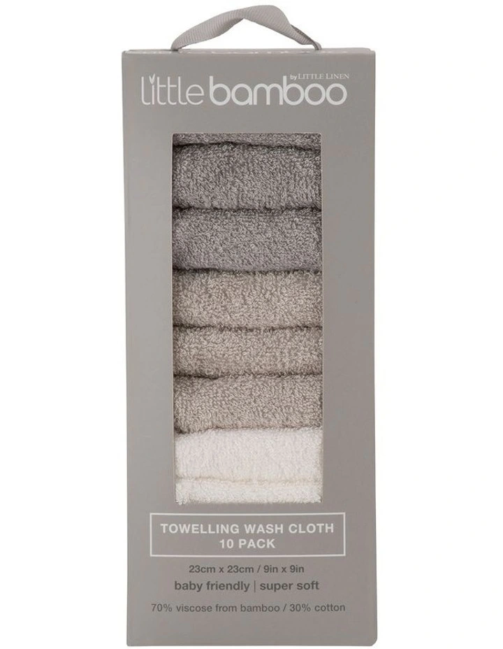 Towelling Washer 10 Pack in Multi image 1