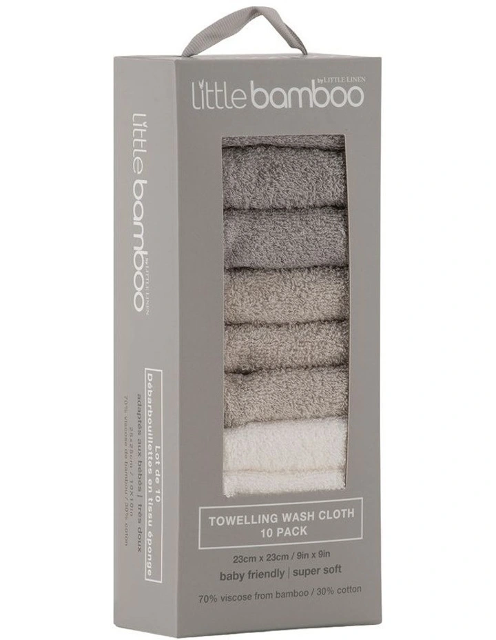 Towelling Washer 10 Pack in Multi image 2