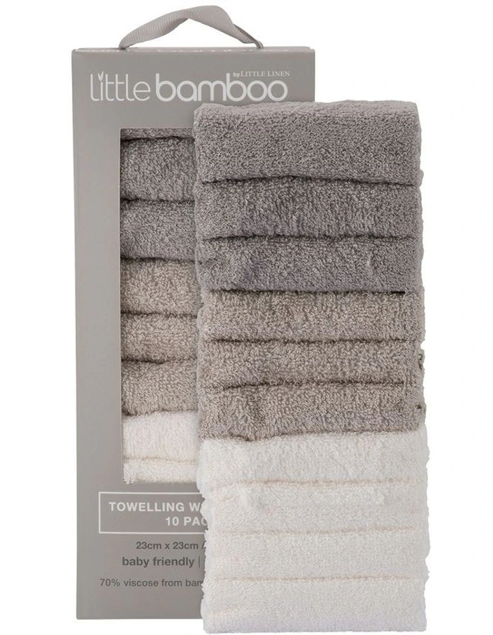 Towelling Washer 10 Pack in Multi image 3