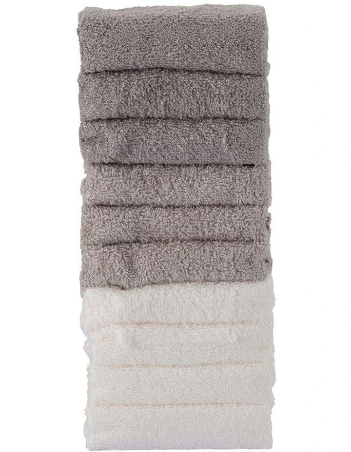 Towelling Washer 10 Pack in Multi image 5