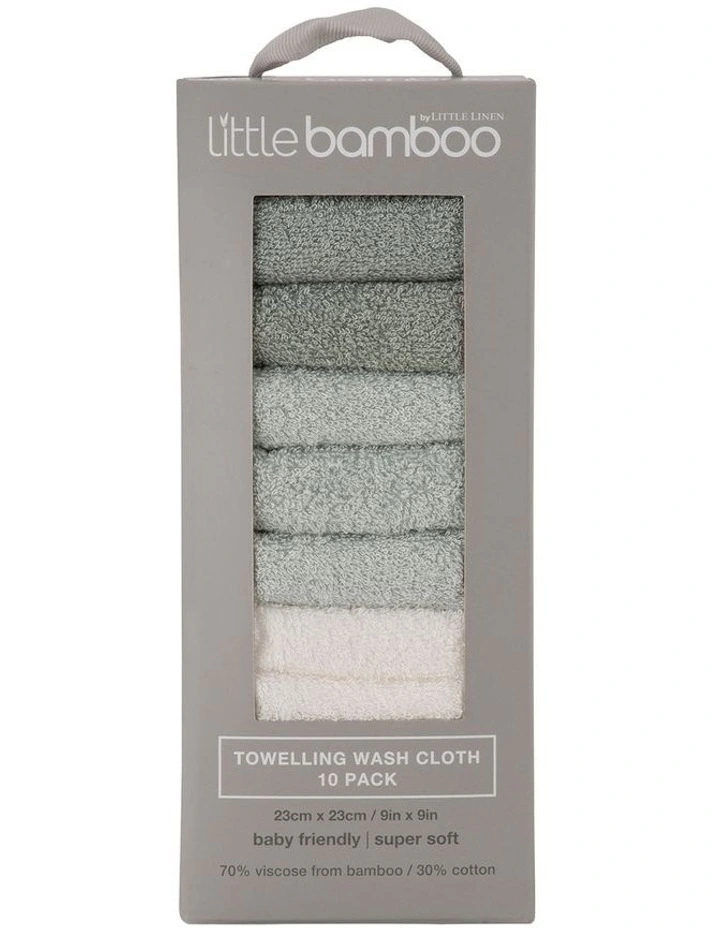 Towelling Washer 10 Pack in Multi image 1