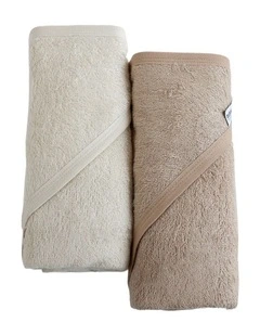 Sundae Hooded Towels 2 Pack in Chestnut