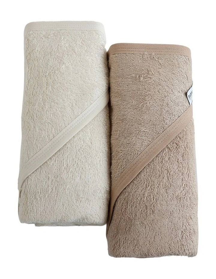 Sundae Hooded Towels 2 Pack in Chestnut image 1