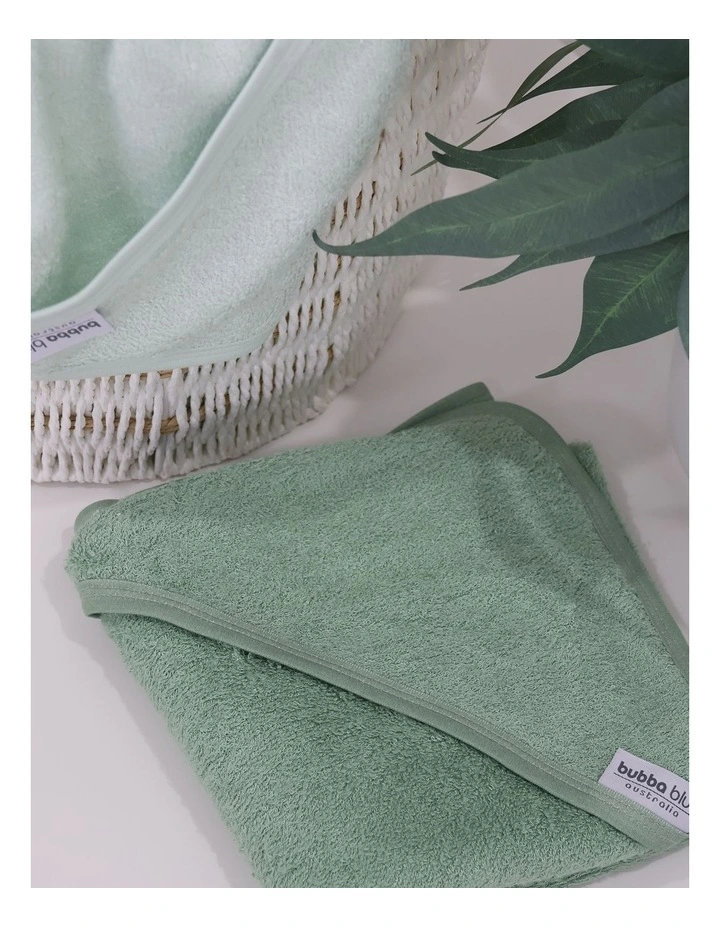 Sundae Hooded Towels 2 Pack in Greentea image 2