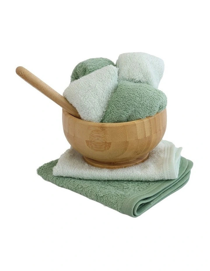 Sundae Face Washers 6 Pack in Greentea image 2