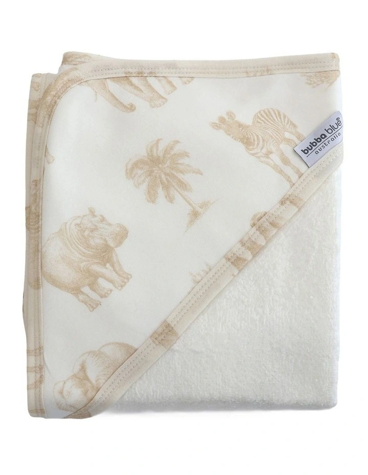 Serengeti Hooded Towel in Cream image 1