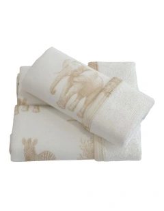 Serengeti Face Washers 3 Pack in Cream