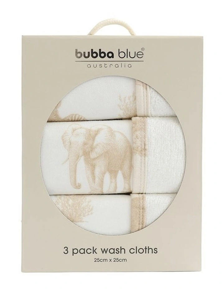 Serengeti Face Washers 3 Pack in Cream image 2