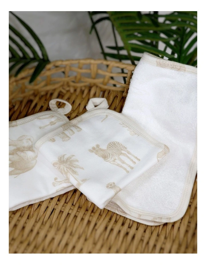 Serengeti Face Washers 3 Pack in Cream image 4