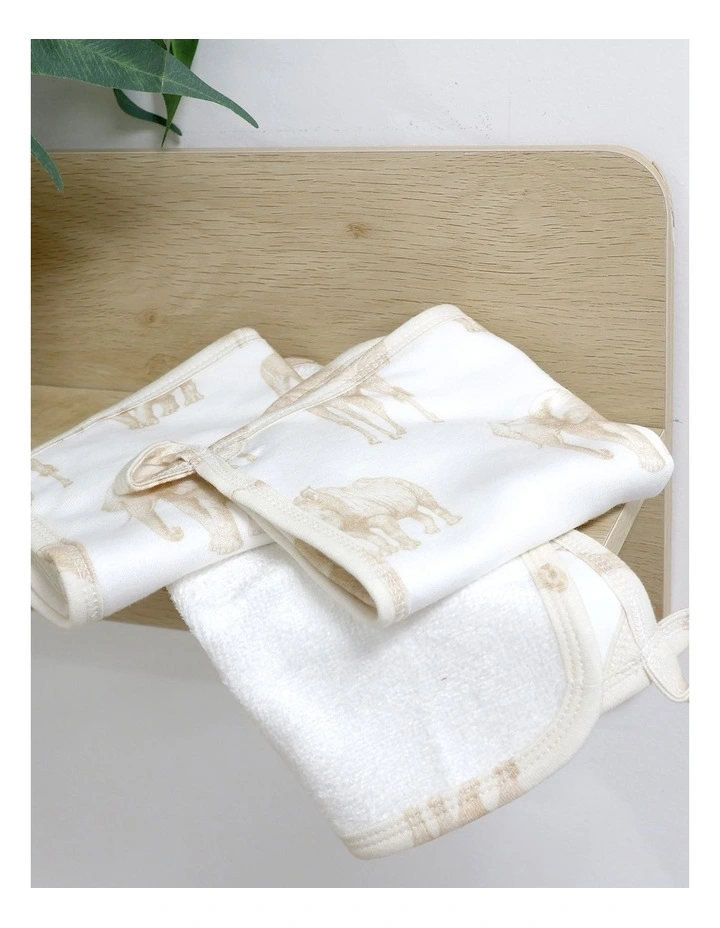 Serengeti Face Washers 3 Pack in Cream image 6