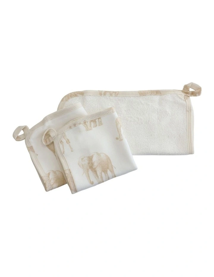 Serengeti Face Washers 3 Pack in Cream image 7