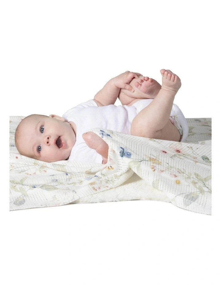 Sleeping Bunny Cellular Blanket in White image 3