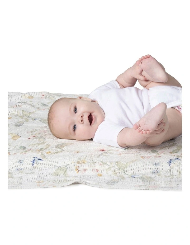 Sleeping Bunny Cellular Blanket in White image 4