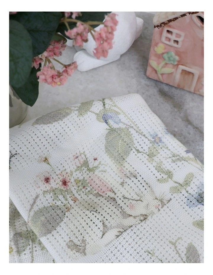Sleeping Bunny Cellular Blanket in White image 6