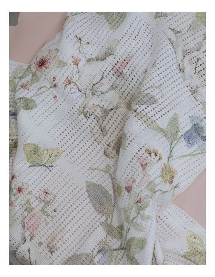 Sleeping Bunny Cellular Blanket in White image 7
