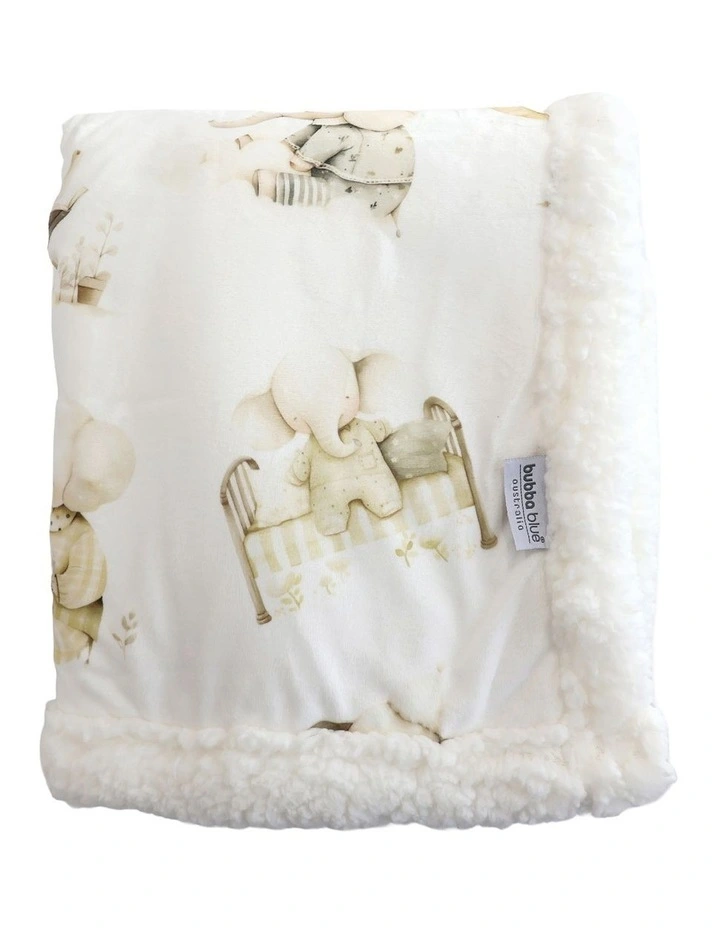 Elephant Bedtime Cuddle Blanket in White image 2