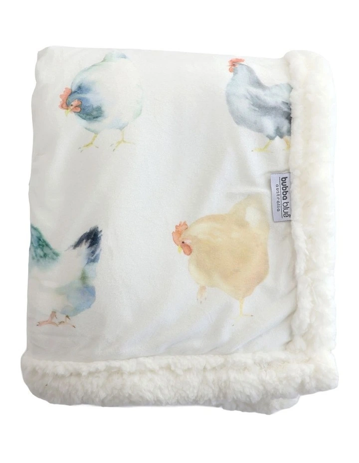 Little Rooster Cuddle Blanket in Blue image 2
