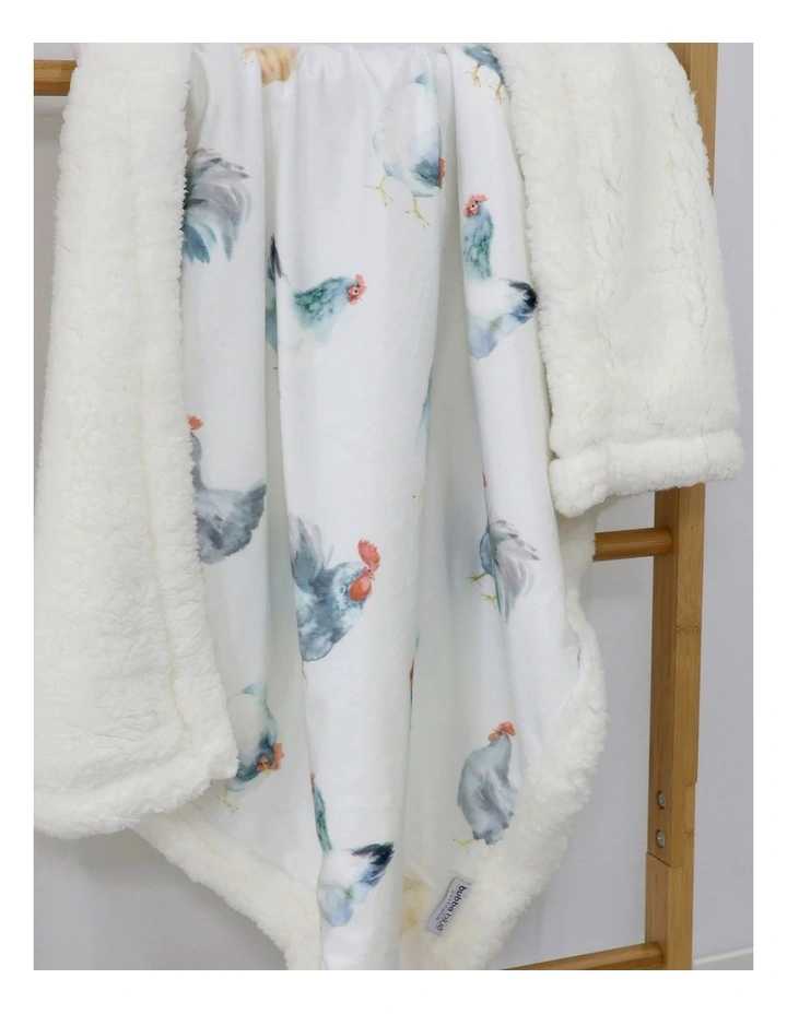 Little Rooster Cuddle Blanket in Blue image 5