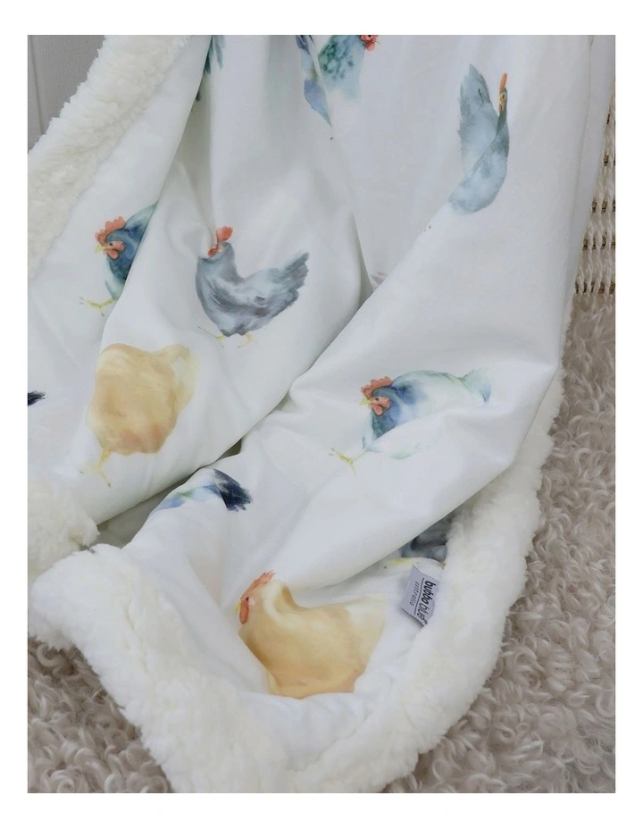 Little Rooster Cuddle Blanket in Blue image 6