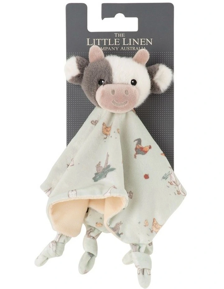 Farmyard Cow Lovie Comforter in Green image 1