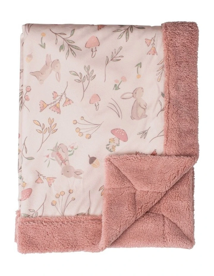Harvest Bunny Snuggle Blanket in Pink image 3