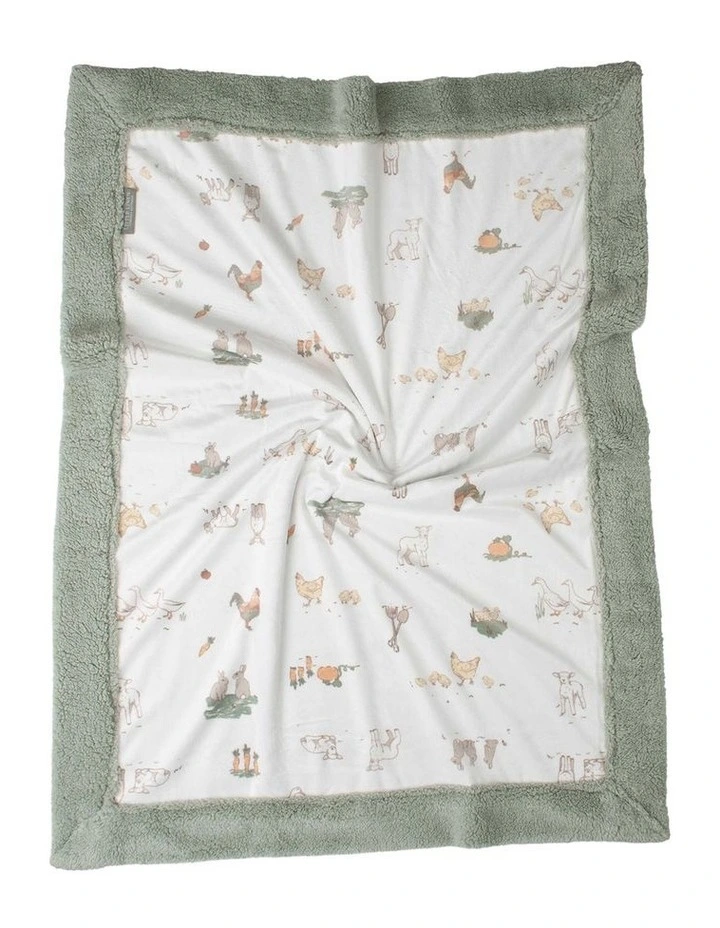 Farmyard Lamb Snuggle Blanket in Green image 4