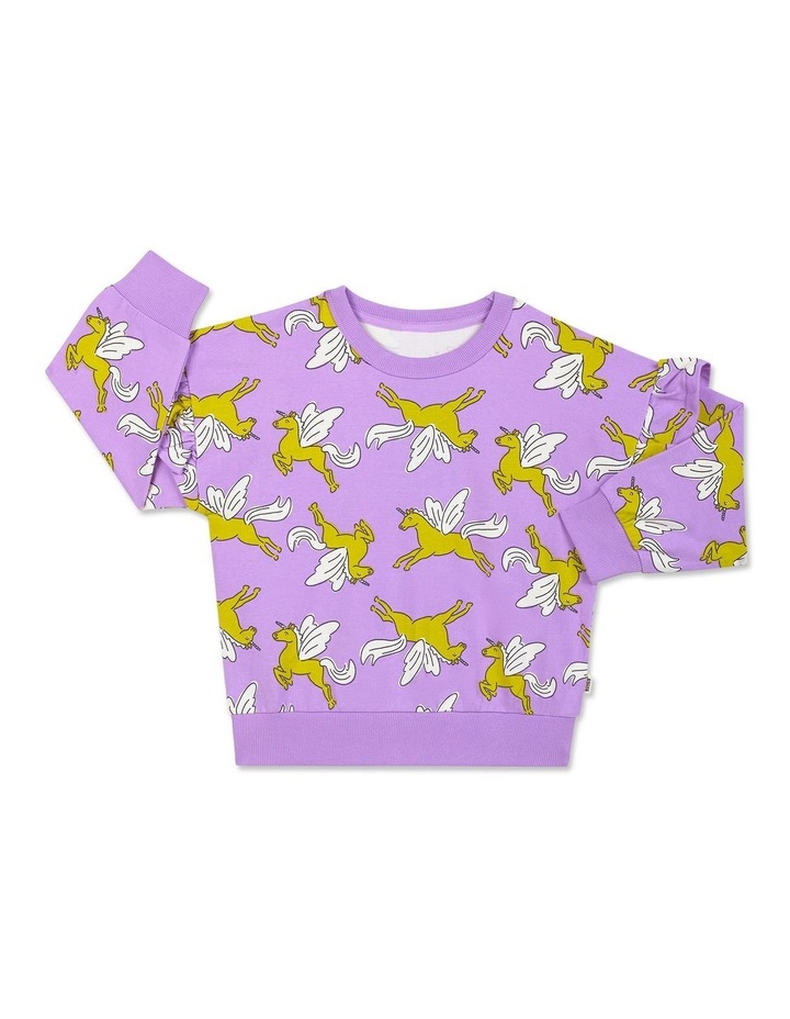 Soft Threads Frill Pullover (Sizes 3-7) in Print Purple