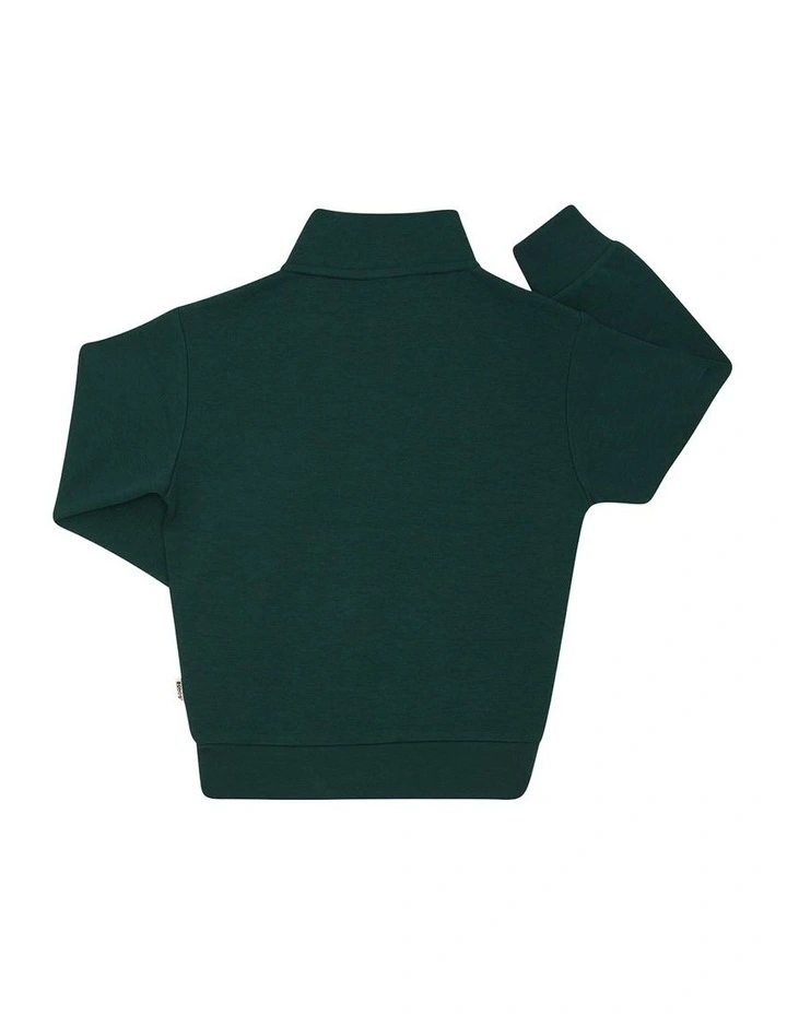 Kids Tech Sweats 1/2 Zip Pullover in Cotton Forest Gem image 2