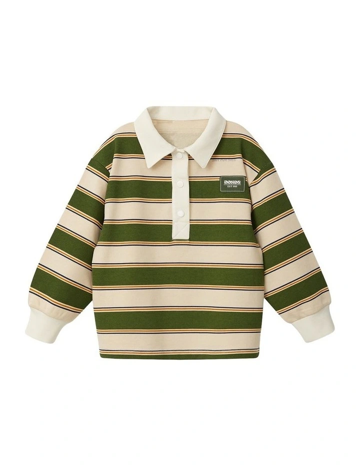 Rugby Pullover Sweat Top in Print image 1
