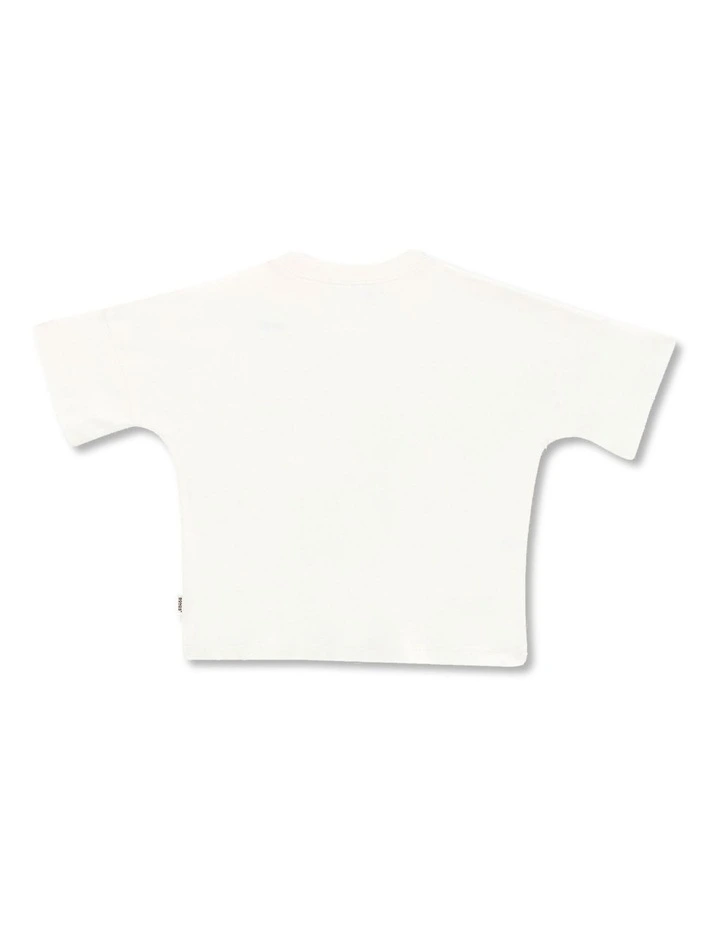 Kids Short Sleeve Drop Shoulder Tee in Mon Cheri image 2