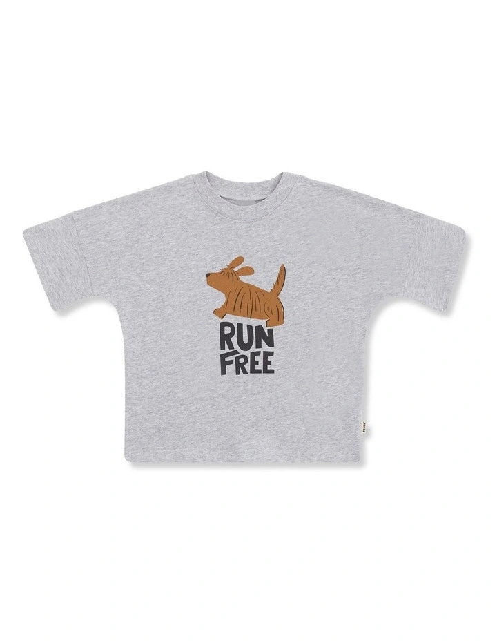 Short Sleeve Drop Shoulder Tee in Grey image 1