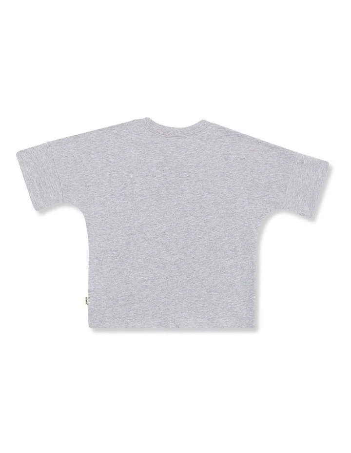 Short Sleeve Drop Shoulder Tee in Grey image 2