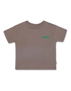 Kids Short Sleeve Crew Tee in Brown