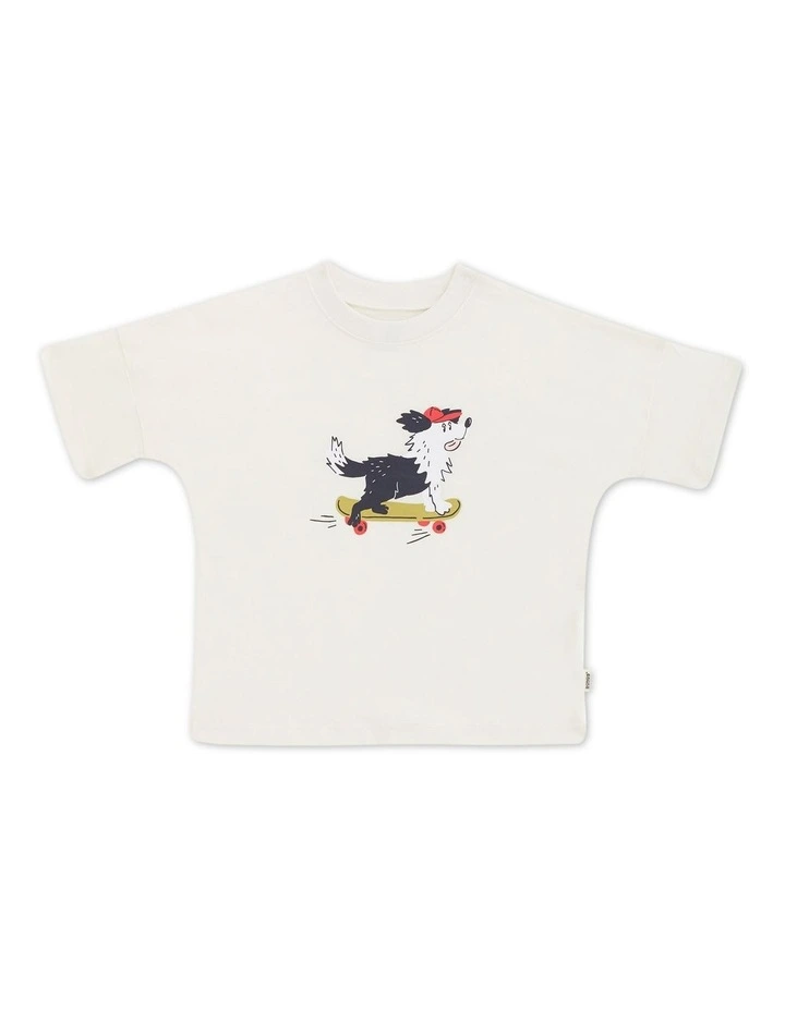 Kids Short Sleeve Drop Shoulder Tee in Cruising Cane image 1