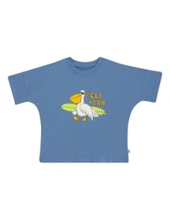 Short Sleeve Drop Shoulder Tee in Peli-Can Surf