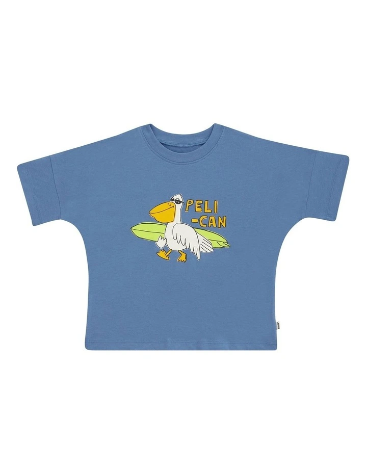 Short Sleeve Drop Shoulder Tee in Peli-Can Surf image 1