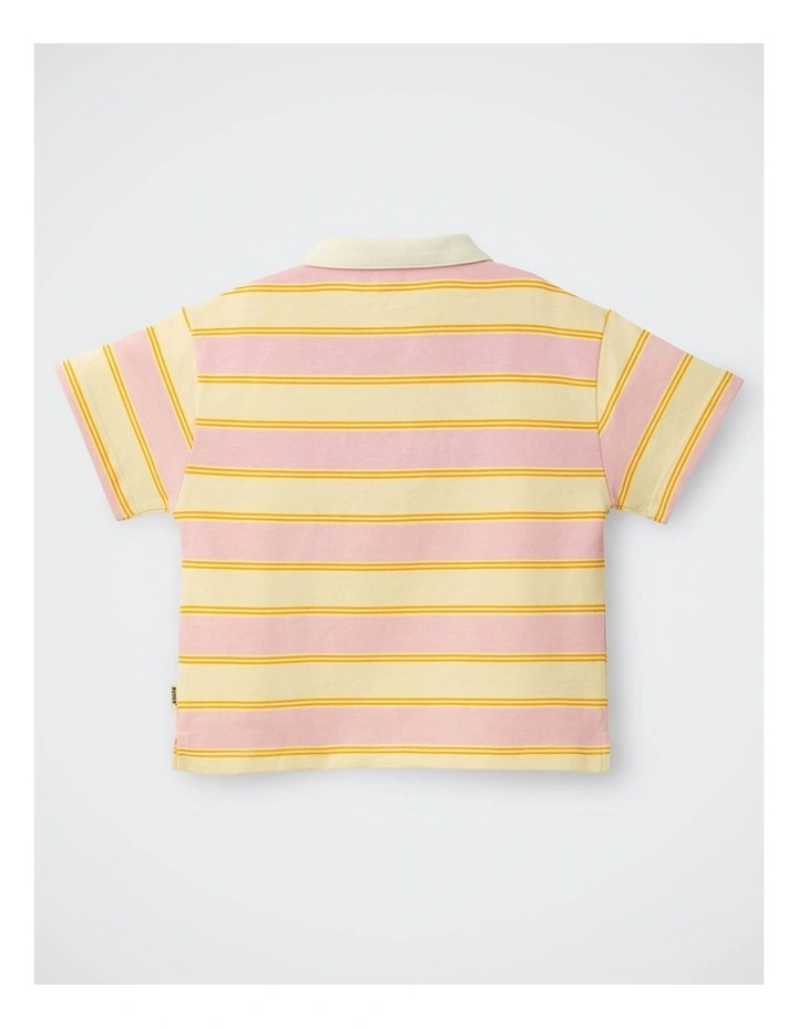 Kids Rugby Tee in Classic Rugby Stripe Pink image 2