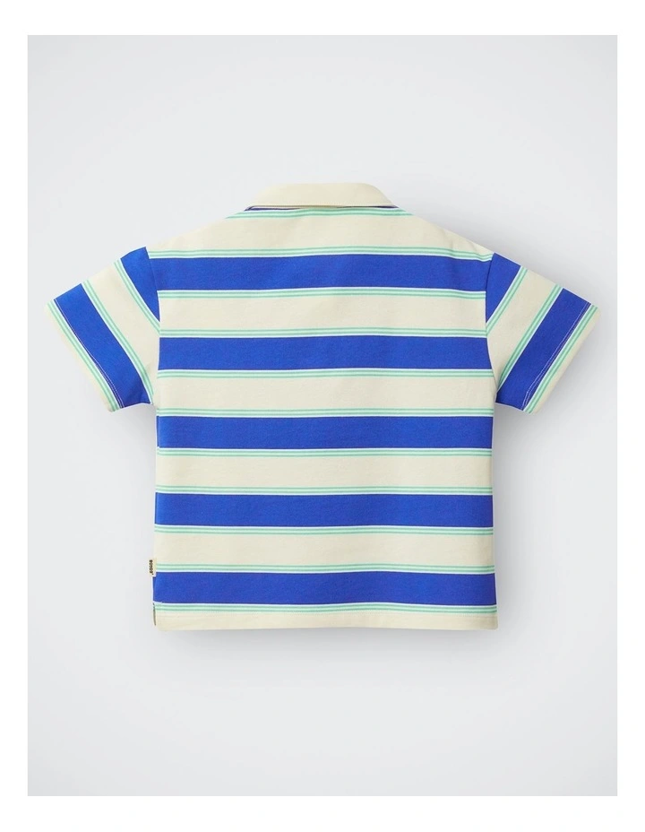 Kids Rugby Tee in Classic Rugby Stripe Blue image 2